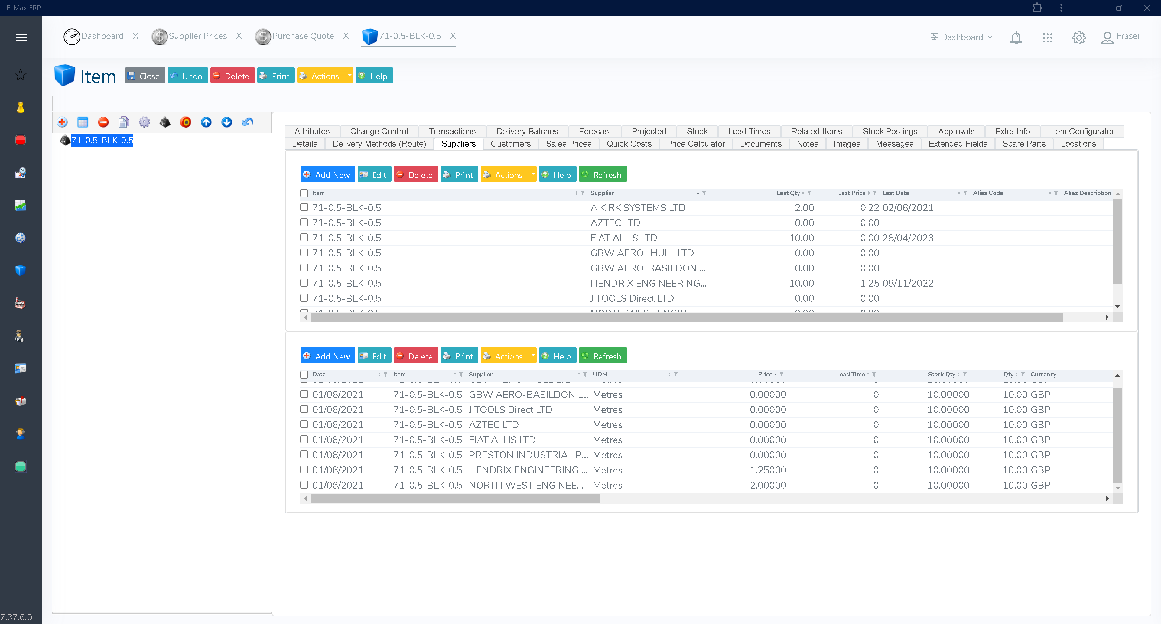 Manage Supplier Prices