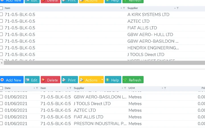 Supplier Pricelists